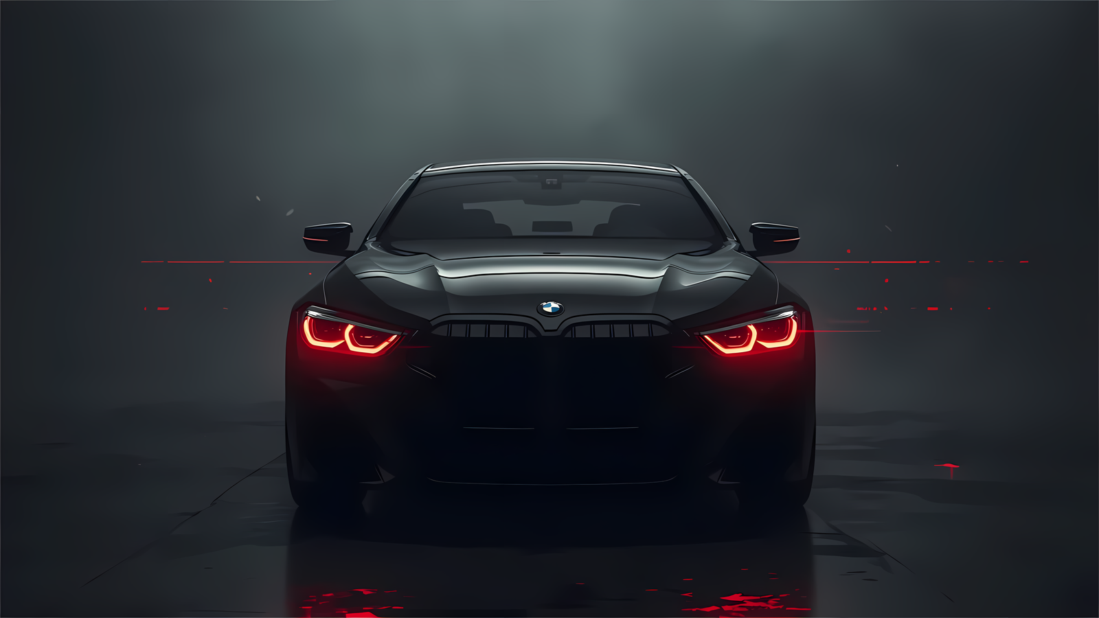 BMW Black Edition Red Glow 4K Desktop Wallpaper