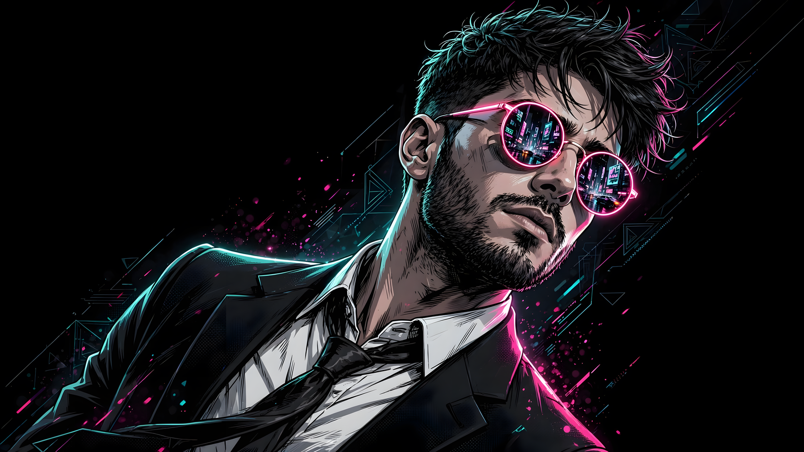 Cyber Neon Vision 4K Desktop Wallpaper Free Download | WatchOut Walls