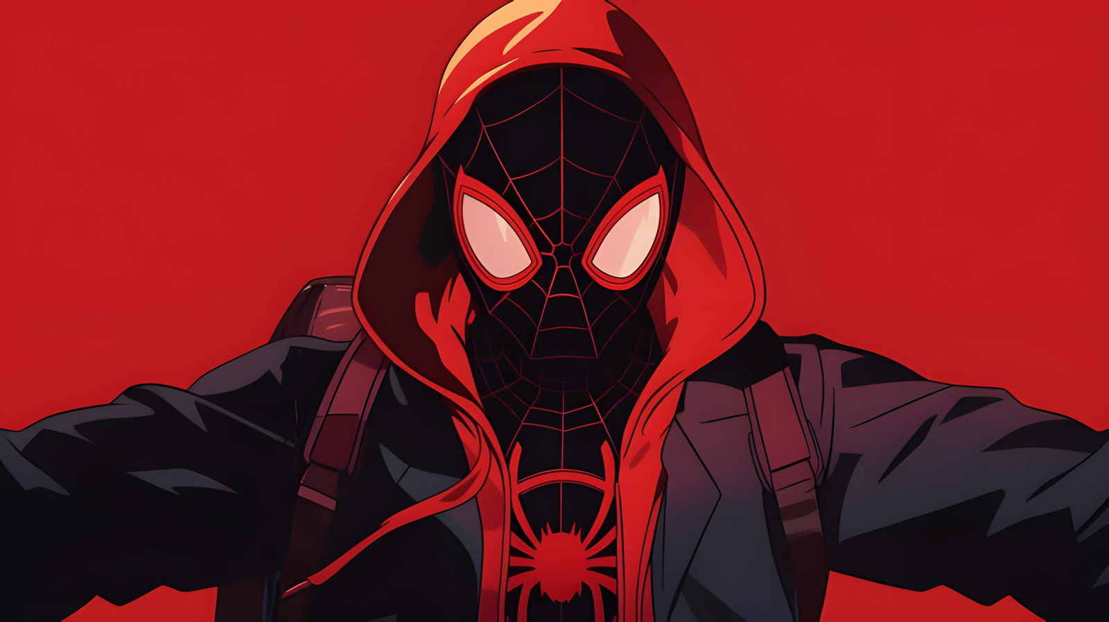 Miles Morales Hooded Spider-Man 4K Desktop Wallpaper Free Download | WatchOut Walls