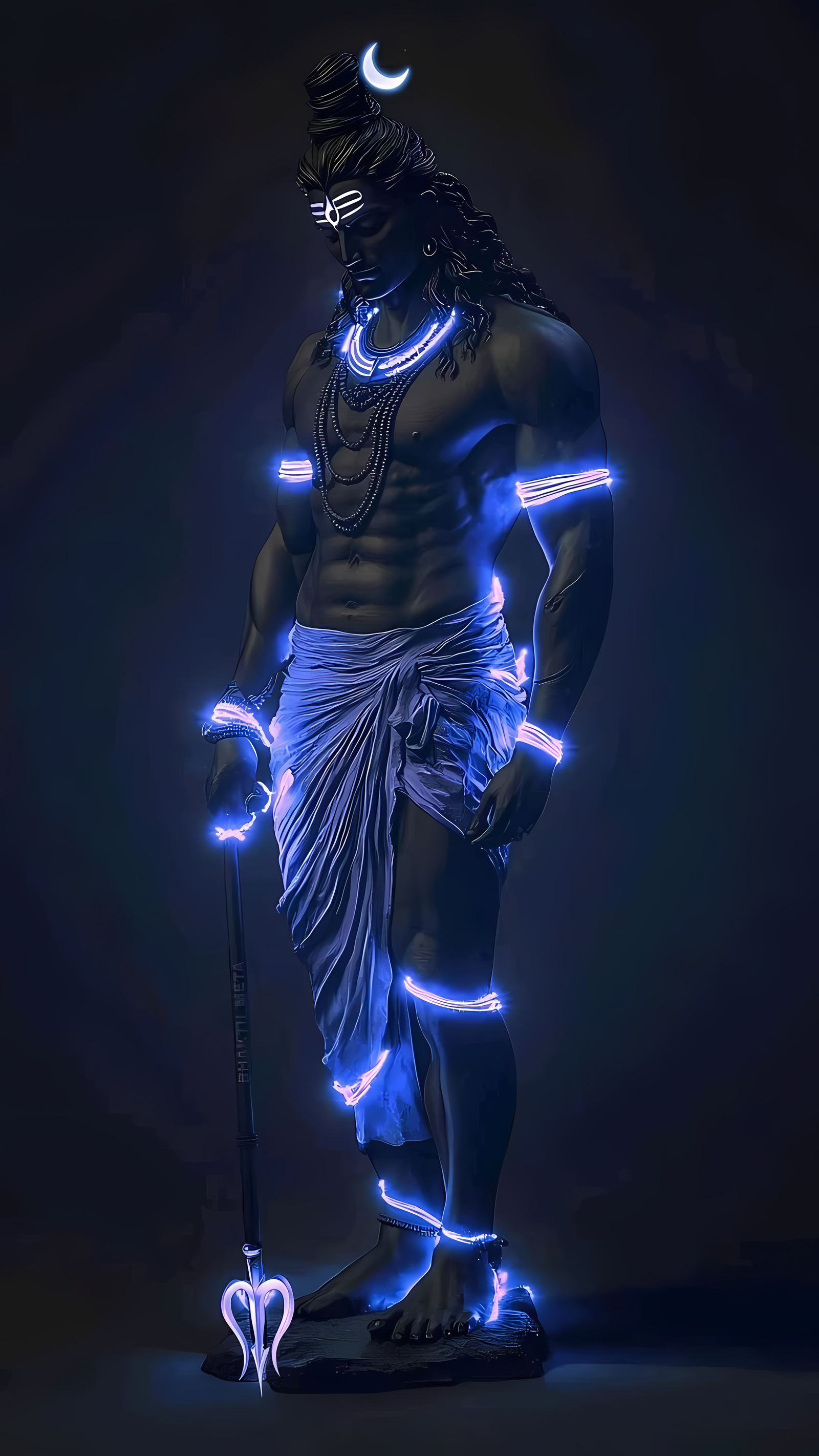 Lord Shiva Divine Blue Aura 4K Mobile Wallpaper