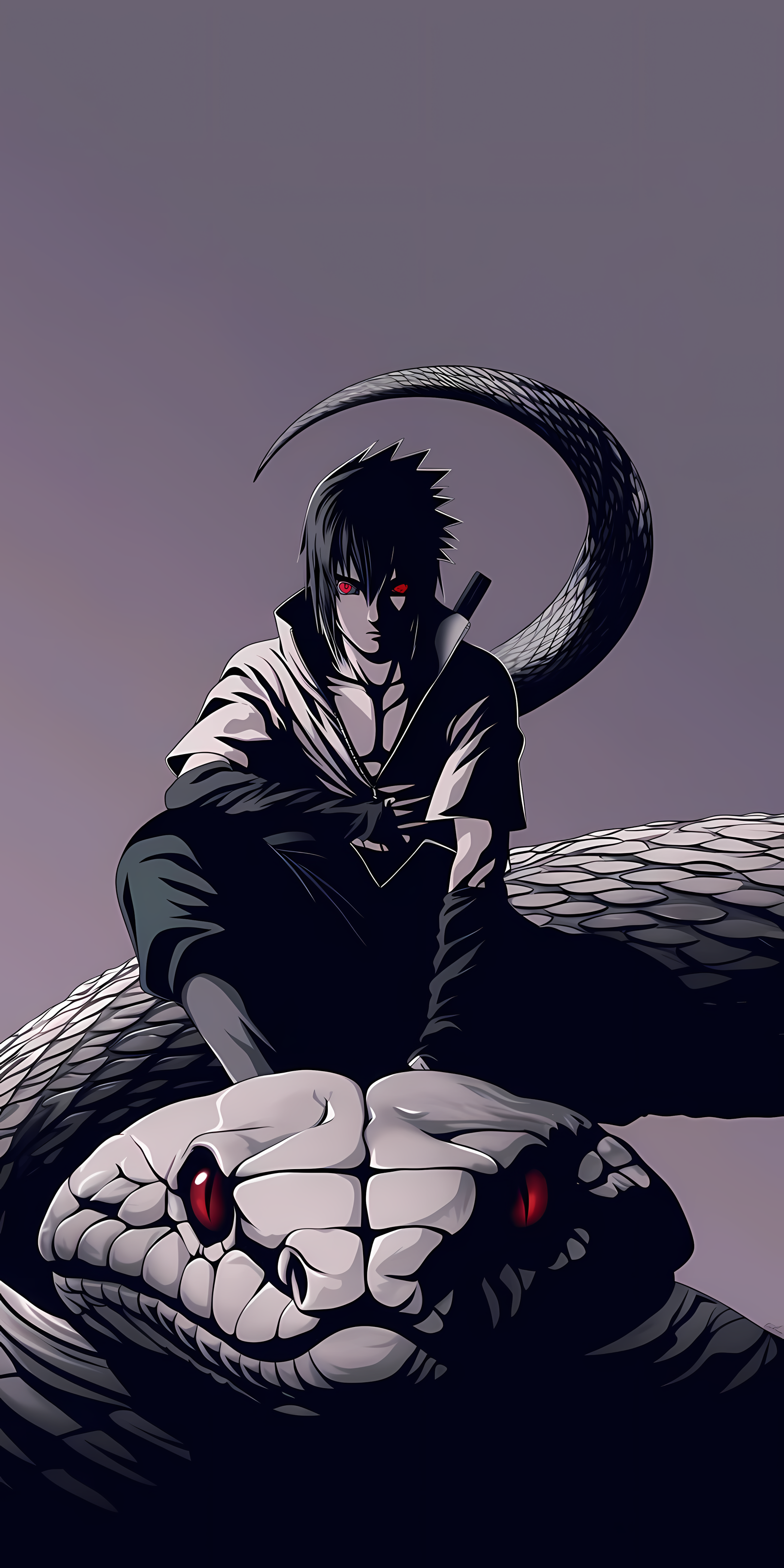 Uchiha Snake Summon Dark Power 4K Mobile Wallpaper