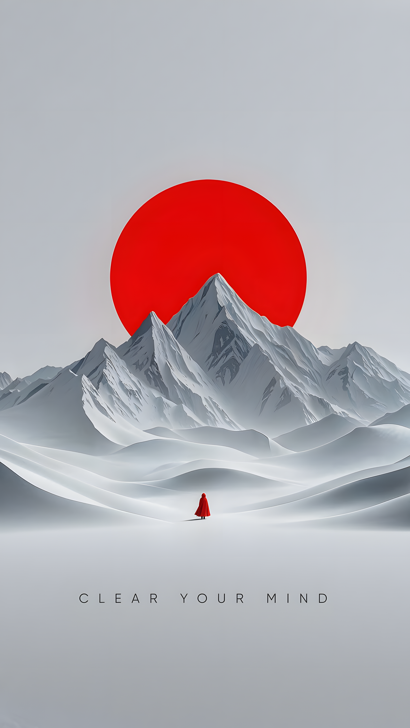 Clear Your Mind Red Sun 4k Mobile Wallpaper